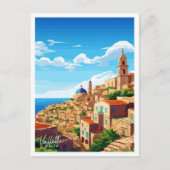 バレタマルタトラベルヴィンテージイラストレーション ポストカード (正面)