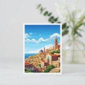 バレタマルタトラベルヴィンテージイラストレーション ポストカード (スタンド正面)