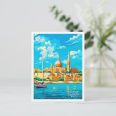 バレタマルタトラベルヴィンテージイラストレーション ポストカード (スタンド正面)