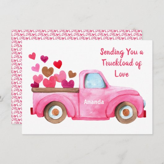 バレチン|ラブネームを送パーソナライズされたる シーズンカード (正面/裏面)