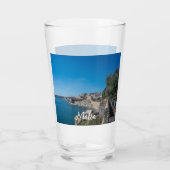 バレッタの街の壁と港のパノラマの景色 タンブラーグラス (裏面)