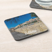 バレッタの街の壁と港のビュー コースター (左側)