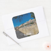 バレッタの街の壁と港のビュー スクエアシール (封筒)