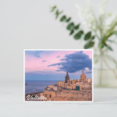 バレッタキャンバスプリンの上の夕日のパノラマビュー ポストカード (スタンド正面)