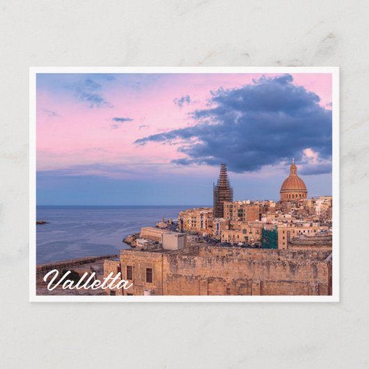 バレッタキャンバスプリンの上の夕日のパノラマビュー ポストカード (正面)