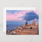 バレッタ上空の夕日のパノラマの景色 シーズンポストカード (正面/裏面)
