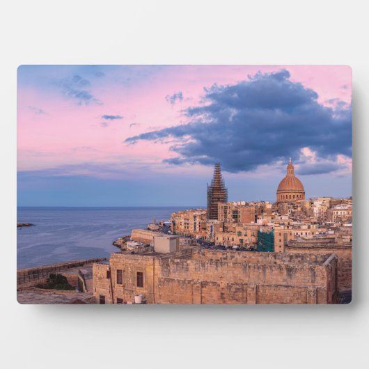 バレッタ上空の夕日のパノラマの景色 フォトプラーク (正面)