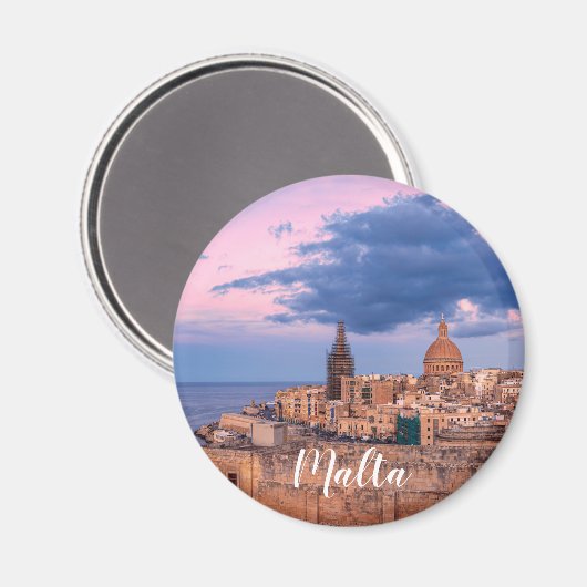 バレッタ上空の夕日のパノラマの景色 マグネット (正面/裏面)