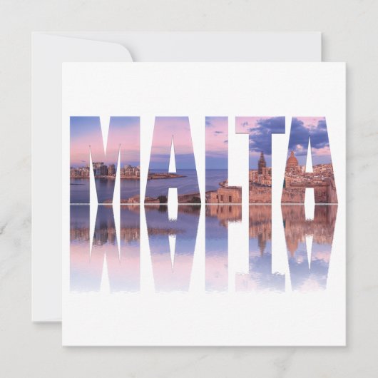 バレッタ旧市街と港マルタ文字反射 (正面)