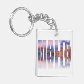 バレッタ旧市街と港マルタ文字反射 キーホルダー (正面左)