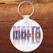 バレッタ旧市街と港マルタ文字反射 キーホルダー (正面)