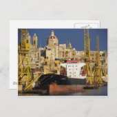 バレッタ港。 ポストカード (正面/裏面)