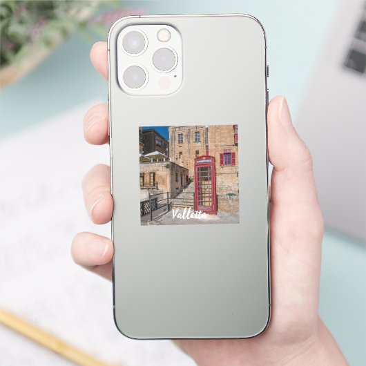 バレッタ・マルタの赤い電話ブース シール (スマートフォン)