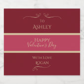 バレパーソナライズされたンティネスの日の名前バエレガントルガンディ スパークリングワインラベル (シングルラベル)