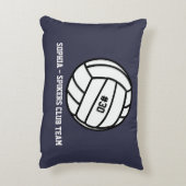 バレパーソナライズされたーボールチーム、選手名とナンバー アクセントクッション (裏面(縦))