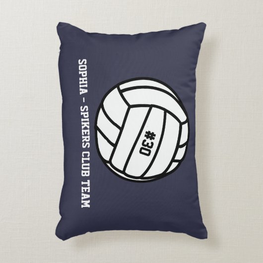 バレパーソナライズされたーボールチーム、選手名とナンバー アクセントクッション (正面(垂直))
