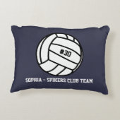 バレパーソナライズされたーボールチーム、選手名とナンバー アクセントクッション (裏面)