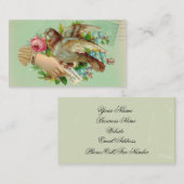 バレビクトリアンンタインバード&バラ 名刺 (正面/裏面)