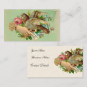 バレビクトリアンンタインバード&バラ 名刺 (正面/裏面)