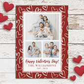 バレモダンンティスタイリッシュンズデイファミリーフォトホリデー シーズンカード