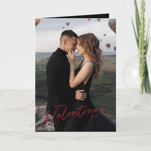 バレモダンンティーンズデイカップル愛フォトバレンタイン カード (正面)