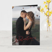 バレモダンンティーンズデイカップル愛フォトバレンタイン カード (黄色い花)