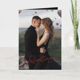 バレモダンンティーンズデイカップル愛フォトバレンタイン カード