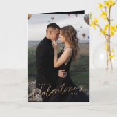 バレモダンンティーンズデイカップル愛フォトバレンタイン カード (黄色い花)