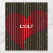 バレモノグラムのンきらめくティネスハート ワインラベル (シングルラベル)