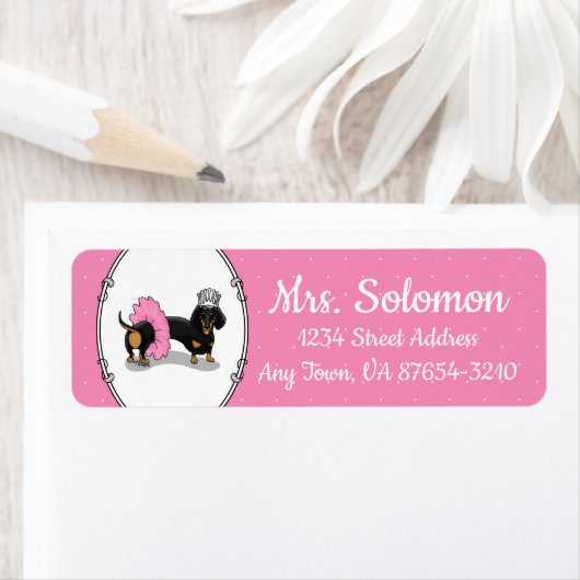 バレリおもしろいナプリンセスダックスシュント（ブラック&タン） ラベル (インサイチュ)