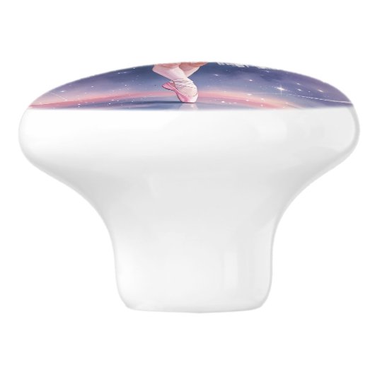 バレリお洒落ナガールウォーター色 セラミックノブ (側面)