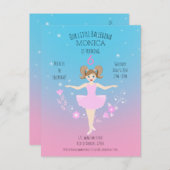 バレリかわいらしナガールバースデーパーティー インビテーションポストカード (正面/裏面)