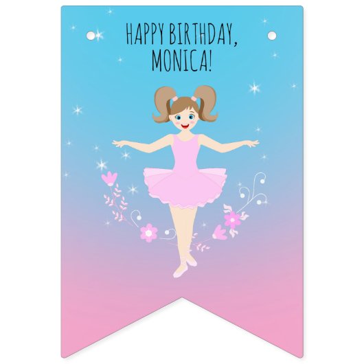 バレリかわいらしナガールバースデーパーティー バンティングフラッグ (第1の旗)