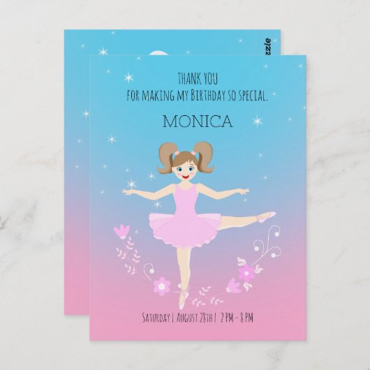 バレリかわいらしナガールバースデーパーティー ポストカード (正面/裏面)