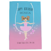 バレリかわいらしナガールバースデーパーティー ミディアムペーパーバッグ (正面)