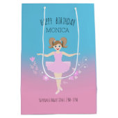 バレリかわいらしナガールバースデーパーティー ミディアムペーパーバッグ (裏面)