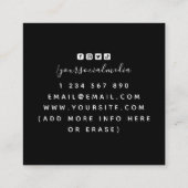 バレリかわいらしナダンススクールスタジオブラック&ホワイト スクエア名刺 (裏面)