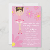 バレリかわいらしナダンスパーティー誕生日招待状 招待状 (正面)