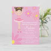 バレリかわいらしナダンスパーティー誕生日招待状 招待状 (スタンド正面)