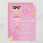 バレリかわいらしナダンスパーティー誕生日招待状 招待状 (正面/裏面)