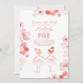 バレリかわいらしナバレエフローラ誕生会 招待状 (正面)