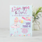 バレリかわいらしナ誕生日パーティーへの招待 招待状 (スタンド正面)