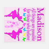 バレリかわいらしパーソナライズされたナ毛布 フリースブランケット (正面(横))