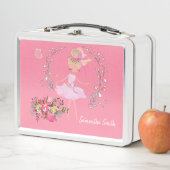 バレリかわいらしーナと花,名前をカスタムする メタルランチボックス (インサイチュ)