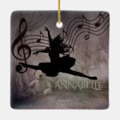 バレリかわいらしーナと音楽ノートのバレエ セラミックオーナメント (裏面)