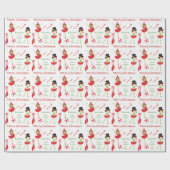 バレリかわいらしーナパーソナライズされたクリスマス ラッピングペーパー (フラット)