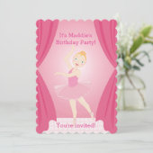 バレリかわいらしーナ·ガール·バースデーパーティーの招待 招待状 (スタンド正面)