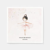 バレリエレガントナピンク誕生日 スタンダードカクテルナプキン (正面)
