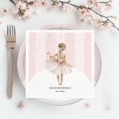 バレリエレガントナピンク誕生日 スタンダードカクテルナプキン