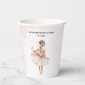バレリエレガントナピンク誕生日 紙コップ (正面)